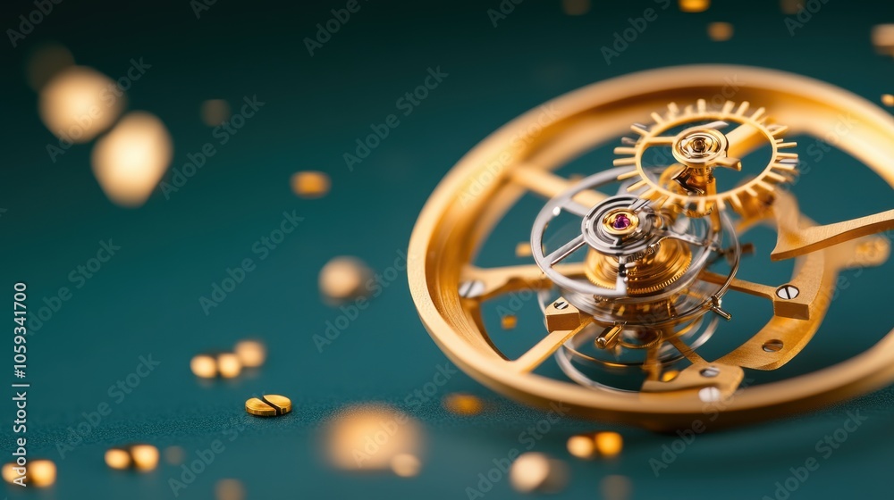 A clock with a visible escapement mechanism, demonstrating the precise control of the ticking speed and the smooth flow of time. A clock with a visible escapement mechanism, demonstrating the precise control of the ticking speed and the smooth flow of time.