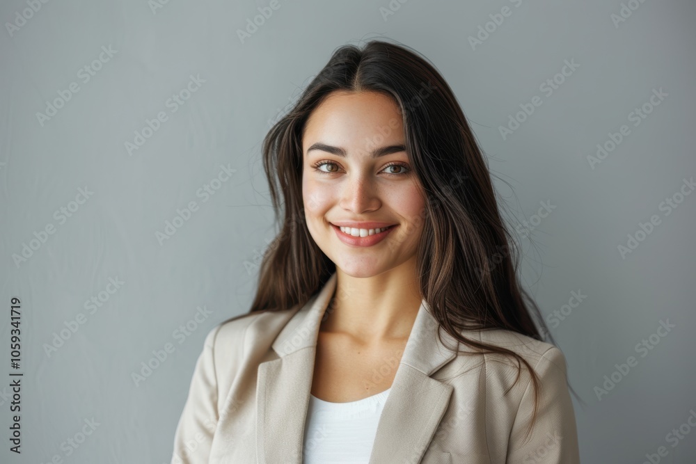 Professional Portrait of Confident Young Woman in Smart Casual Business Outfit Professional Portrait of Confident Young Woman in Smart Casual Business Outfit