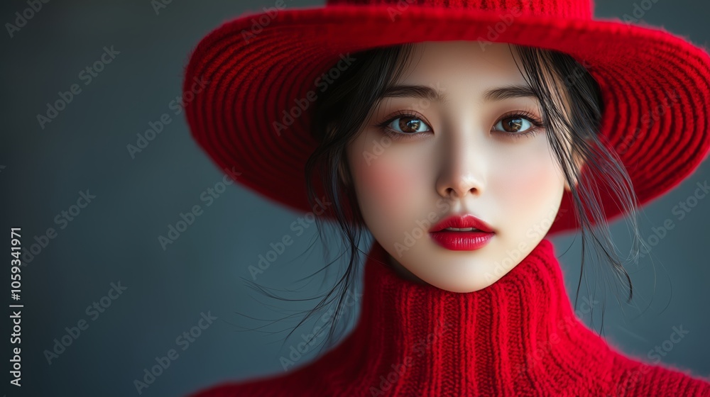 Stylish Urban Woman in Fashionable High-Contrast Attire Stylish Urban Woman in Fashionable High-Contrast Attire