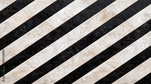 Diagonal Black and White Striped Concrete Texture Background