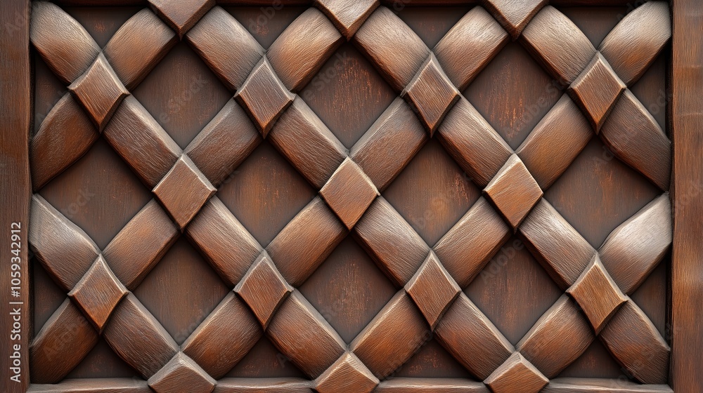 Fototapeta premium Intricate Wooden Woven Pattern Design
