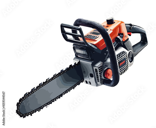 Chainsaw isolated on white photo