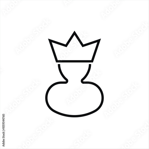 Abstract outline man with crown. Royal vip style for gentleman and businessman for creative conferences and vector receptions