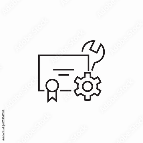 diploma engineering certificate icon sign vector