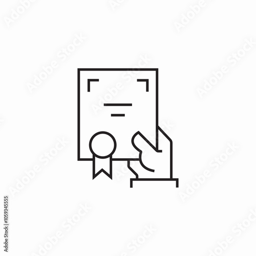 diploma hand dold icon sign vector