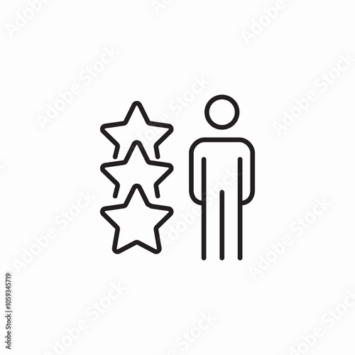 employee rate stars icon sign vector