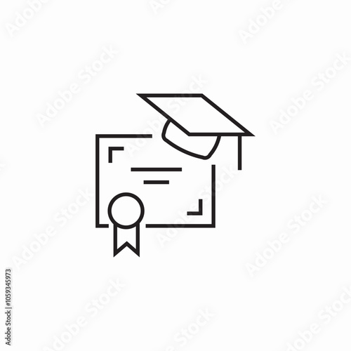 graduate education diploma icon sign vector