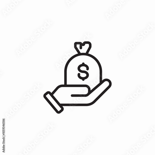 money care hand icon sign vector
