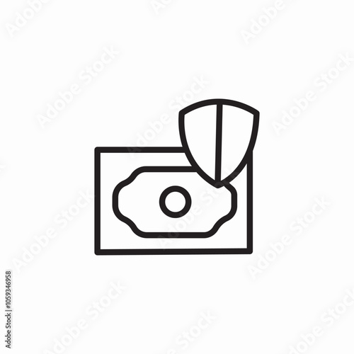 money protection shield icon sign vector