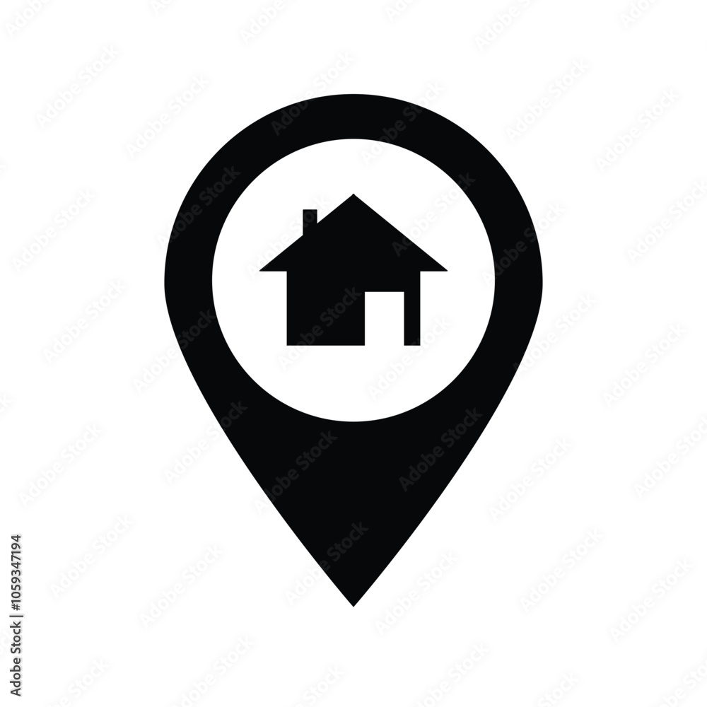 house map pin home vector map pointer icon house map pin home vector map pointer icon