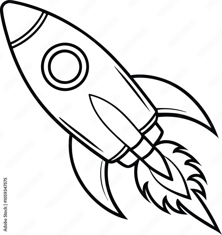 flying rocket vector illustration black and white flying rocket vector illustration black and white