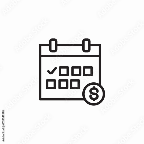 salary day calendar icon sign vector