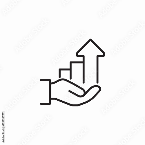 statistics growth care icon sign vector