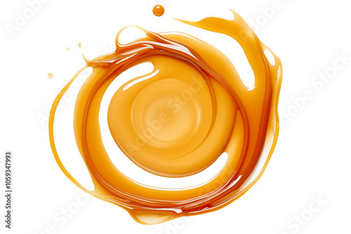 Caramel sauce isolated on a transparent background.