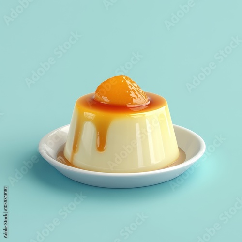 Delectable Custard with Vibrant Orange Garnish