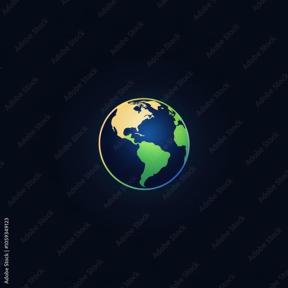 Simple Globe on Dark Background Simple Globe on Dark Background