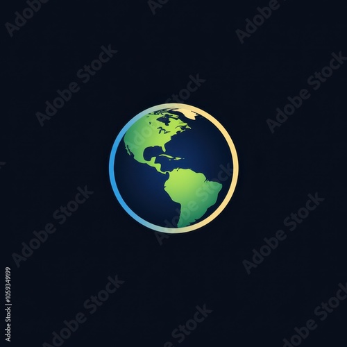 Simple Globe on Dark Background 