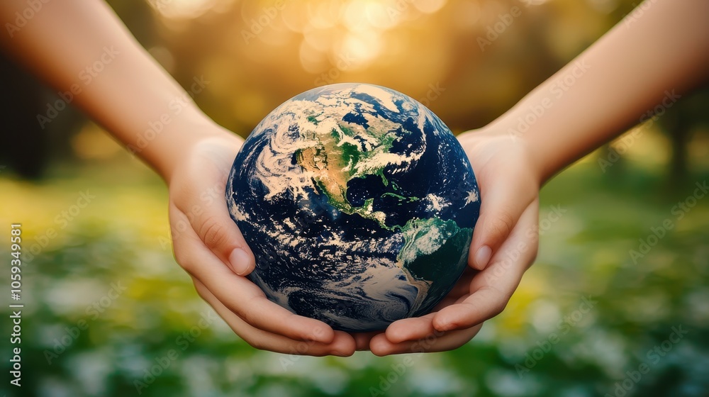 Hands Cradling Earth Outdoors Hands Cradling Earth Outdoors