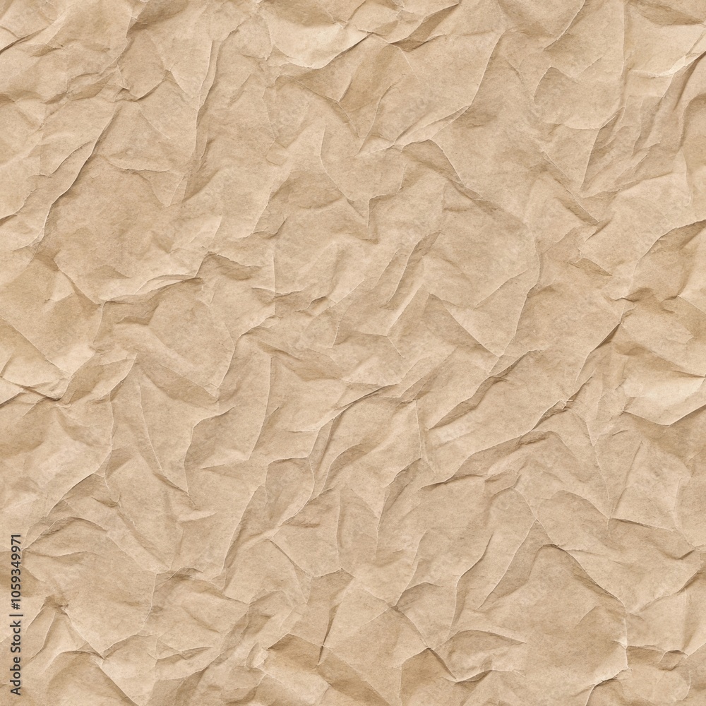 Textured brown wrinkled paper background for design and craft projects Textured brown wrinkled paper background for design and craft projects