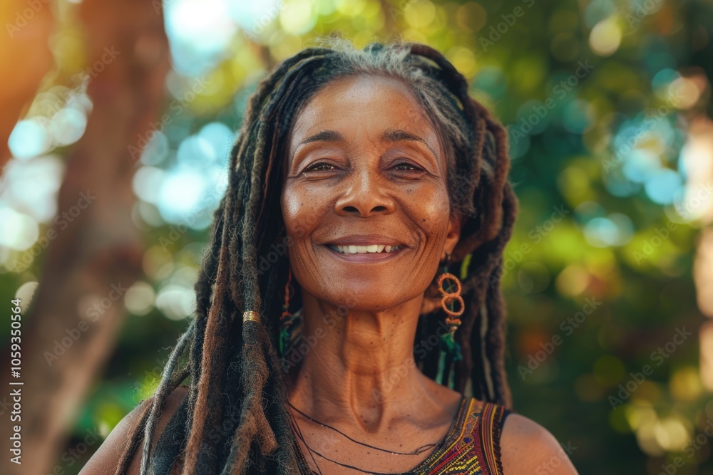 woman with dreadlocks smiling woman with dreadlocks smiling