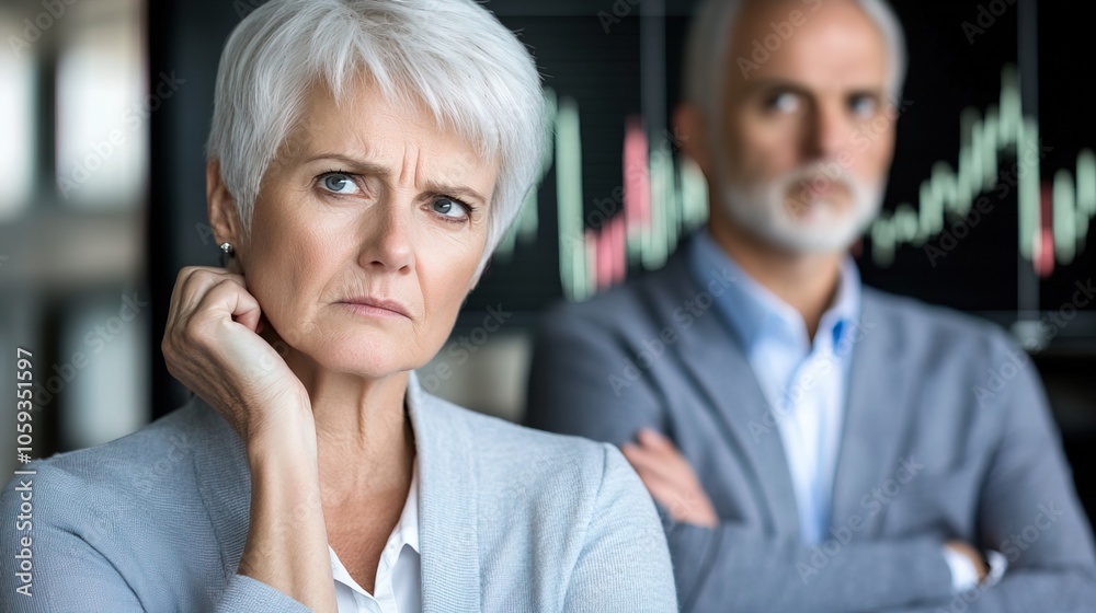 Worried investors gathered around multiple screens, analyzing financial data and market trends, reflecting the tension and uncertainty in the investment world. Worried investors gathered around multiple screens, analyzing financial data and market trends, reflecting the tension and uncertainty in the investment world.