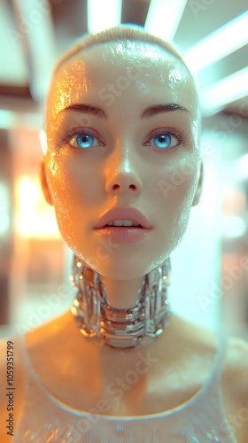 
Strong female robots are the source of electricity that in the future will replace human workers in an era of diminishing and weakening humanity. will become a part of life It may also be something t photo