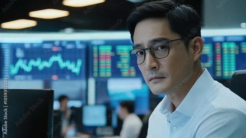 Worried investors gathered around multiple screens, analyzing financial data and market trends, reflecting the tension and uncertainty in the investment world. Worried investors gathered around multiple screens, analyzing financial data and market trends, reflecting the tension and uncertainty in the investment world.