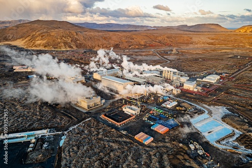 Geothermal Power Station Svartsengi in The Blue Lagoon Iceland