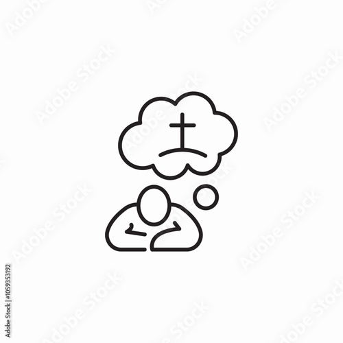 depression anxiety thinking about death icon sign vector