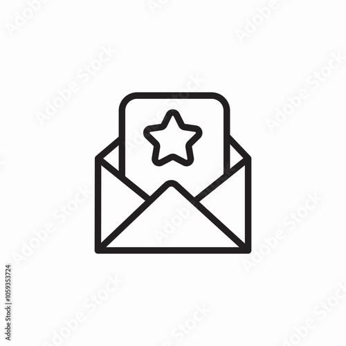 mail favorite star icon sign vector