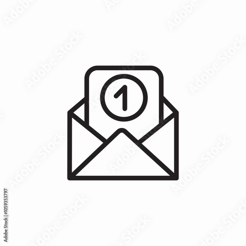 mail one notification icon sign vector