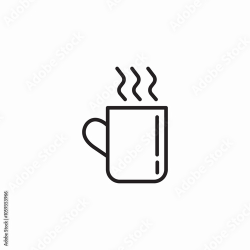 mug hot coffee icon sign vector