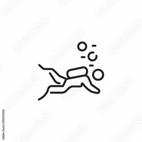 scuba diving sport icon sign vector