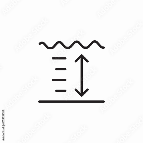 water depth level icon sign vector