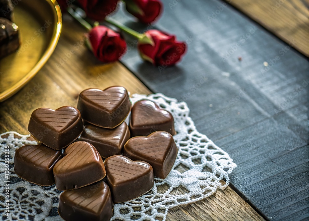 Heart-Shaped Chocolate Candy for Valentine's Day and Sweet Treat Lovers Heart-Shaped Chocolate Candy for Valentine's Day and Sweet Treat Lovers