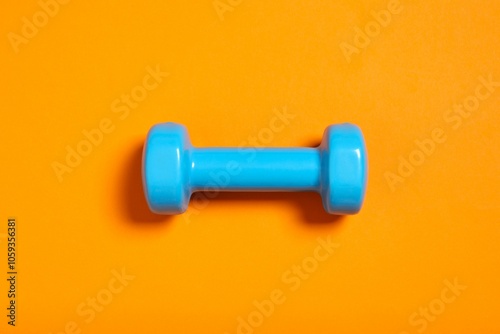 Sport equipment on color background, top view