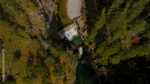 Katholische Bergkapelle Maria Hilf im Valepp, Gemarkung Deutschland, Bayern Luftaufnahme. Catholic mountain chapel Maria Hilf in Valepp, Germany, Bavaria Aerial view. Valepp Wasserfall photo