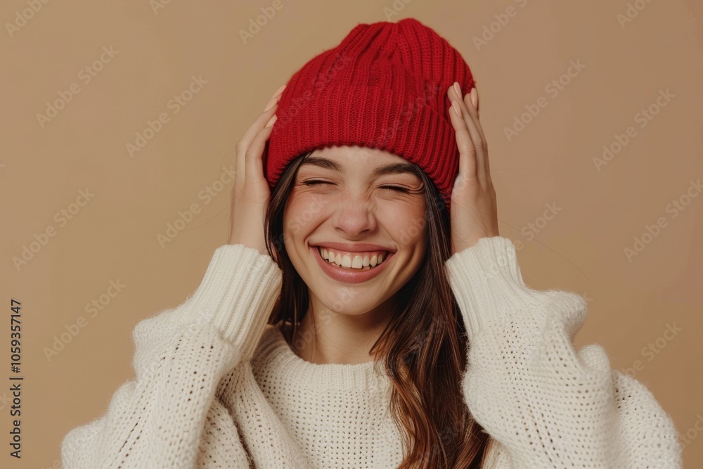 woman wearing her red hair on white background woman wearing her red hair on white background