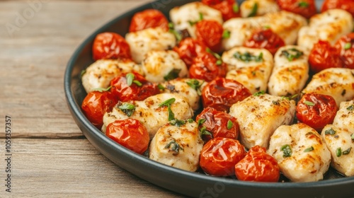 Gourmet Chicken Roasted Tomatoes Dish Delicious Food