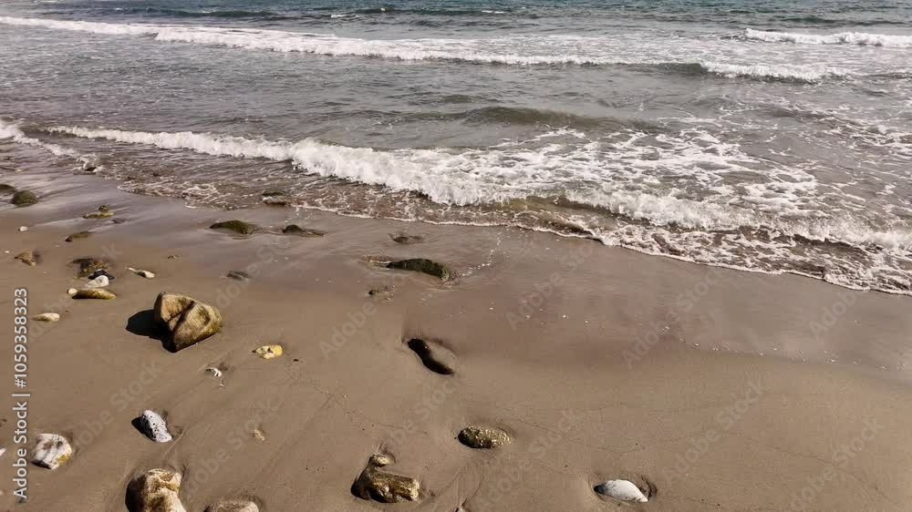 seascape with waves in slow motion seascape with waves in slow motion
