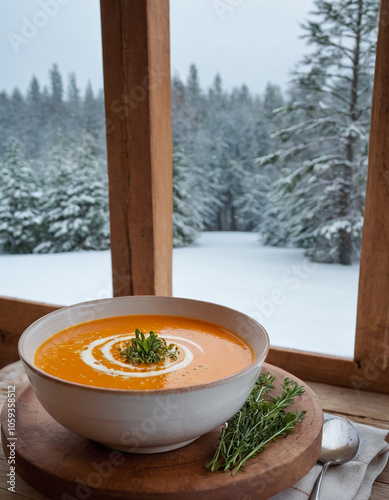 The carrot and ginger soup