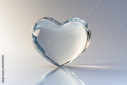 Crystal Clear Heart: A Minimalist Glass Sculpture