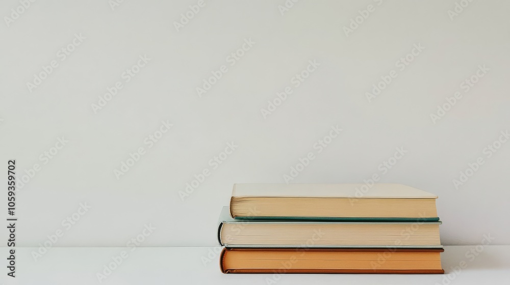 Aesthetic display of books ideal for decorative purposes Aesthetic display of books ideal for decorative purposes