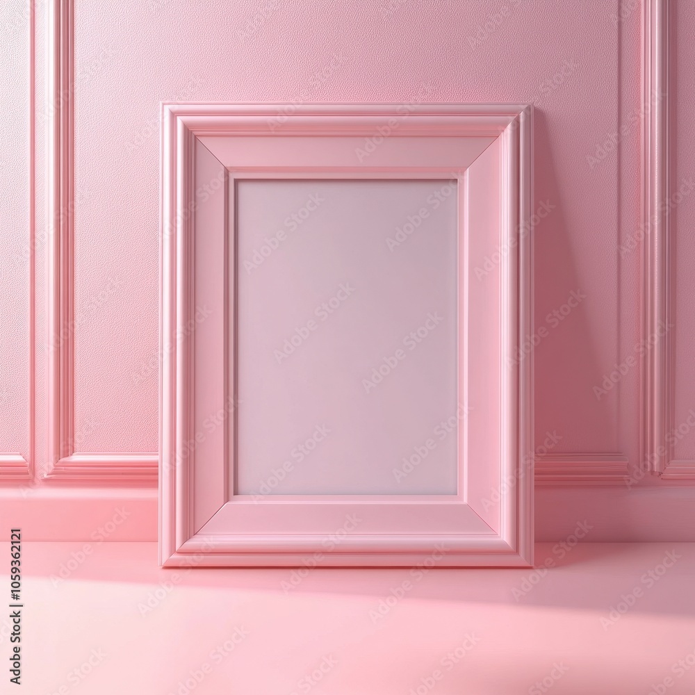 Pink Pastel Wooden Frame Minimalist Background Pink Pastel Wooden Frame Minimalist Background