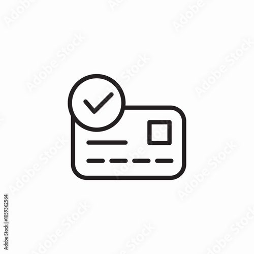 bank card check mark icon sign vector