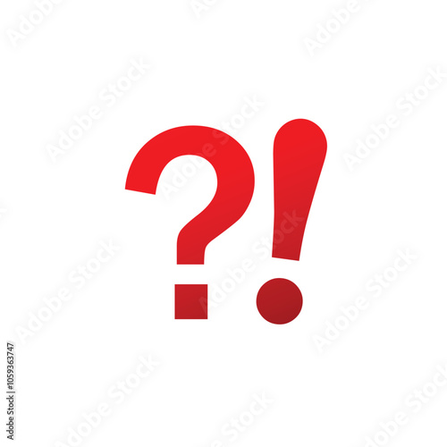 Question exclamation mark sign. Red vector emoji