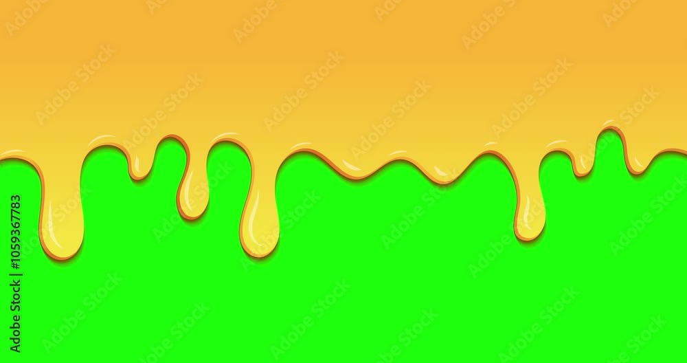 Dripping honey animation. Realistic drops of honey. Dessert background with melted honey. Dripping honey. Motion graphic. 4K animation Dripping honey animation. Realistic drops of honey. Dessert background with melted honey. Dripping honey. Motion graphic. 4K animation