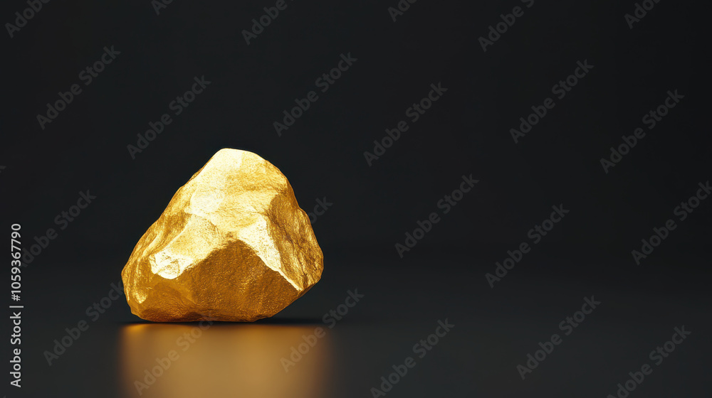 shiny gold nugget on dark background, symbolizing wealth and investment shiny gold nugget on dark background, symbolizing wealth and investment
