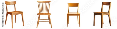 Sleek Minimalist Wooden Chair Isolated for Modern Decor