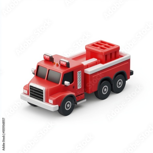 Toy Fire Truck: A Vibrant Red Firefighting Vehicle